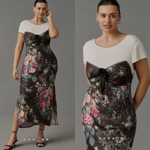 By Anthropologie twofer midi slip dress